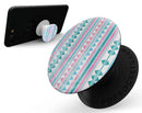 Pink Green Teal Vertical Pattern - Skin Kit for PopSockets and other Smartphone Extendable Grips & Stands