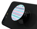 Pink Green Teal Vertical Pattern - Skin Kit for PopSockets and other Smartphone Extendable Grips & Stands
