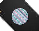 Pink Green Teal Vertical Pattern - Skin Kit for PopSockets and other Smartphone Extendable Grips & Stands