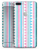 Pink Green Teal Vertical Pattern - Skin-kit for the iPhone 8 or 8 Plus