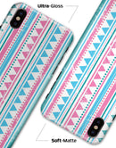 Pink Green Teal Vertical Pattern - iPhone X Clipit Case