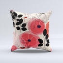 Pink Nature Layered Pattern V1 ink-Fuzed Decorative Throw Pillow