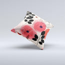 Pink Nature Layered Pattern V1 ink-Fuzed Decorative Throw Pillow