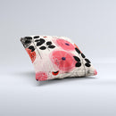 Pink Nature Layered Pattern V1 ink-Fuzed Decorative Throw Pillow