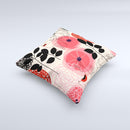 Pink Nature Layered Pattern V1 ink-Fuzed Decorative Throw Pillow