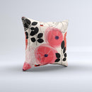 Pink Nature Layered Pattern V1 ink-Fuzed Decorative Throw Pillow