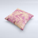 Pink Paint Splattered Brick Wall ink-Fuzed Decorative Throw Pillow
