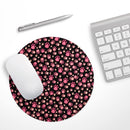 Pink Paw Prints on Black// WaterProof Rubber Foam Backed Anti-Slip Mouse Pad for Home Work Office or Gaming Computer Desk