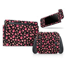 Pink Paw Prints on Black // Skin Decal Wrap Kit for Nintendo Switch Console & Dock, Joy-Cons, Pro Controller, Lite, 3DS XL, 2DS XL, DSi, or Wii - Vinyl Skin Wrap for Nintendo Switch 2, OLED, Lite, Pro Controller, Wii & Classic Handhelds