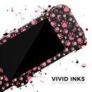 Pink Paw Prints on Black // Skin Decal Wrap Kit for Nintendo Switch Console & Dock, Joy-Cons, Pro Controller, Lite, 3DS XL, 2DS XL, DSi, or Wii - Vinyl Skin Wrap for Nintendo Switch 2, OLED, Lite, Pro Controller, Wii & Classic Handhelds
