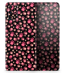 Pink Paw Prints on Black - Premium Vinyl Skin Decal for Samsung Galaxy S25 Ultra, S24, S23, S22 & All Galaxy S Models