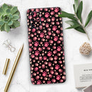 Pink Paw Prints on Black - Premium Vinyl Skin Decal for Samsung Galaxy S25 Ultra, S24, S23, S22 & All Galaxy S Models