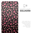 Pink Paw Prints on Black - Premium Vinyl Skin Decal for Samsung Galaxy S25 Ultra, S24, S23, S22 & All Galaxy S Models
