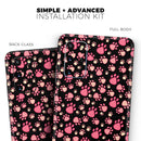 Pink Paw Prints on Black - Premium Vinyl Skin Decal for Samsung Galaxy S25 Ultra, S24, S23, S22 & All Galaxy S Models