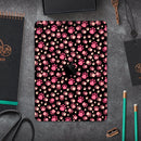 Pink Paw Prints on Black - Full Body Skin Decal for the Apple iPad Pro 12.9", 11", 10.5", 9.7", Air or Mini (All Models Available)