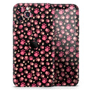 Pink Paw Prints on Black - Protective Skin Wrap & Decal – Compatible with iPhone SE to iPhone 17 Pro Max (All Models)