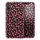 Pink Paw Prints on Black - Protective Skin Wrap & Decal – Compatible with iPhone SE to iPhone 17 Pro Max (All Models)