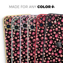 Pink Paw Prints on Black - Protective Skin Wrap & Decal – Compatible with iPhone SE to iPhone 17 Pro Max (All Models)