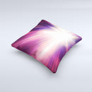Pink Rays of Light ink-Fuzed Decorative Throw Pillow