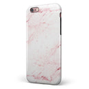 Pink Red Marble Surface iPhone 6/6s or 6/6s Plus 2-Piece Hybrid INK-Fuzed Case