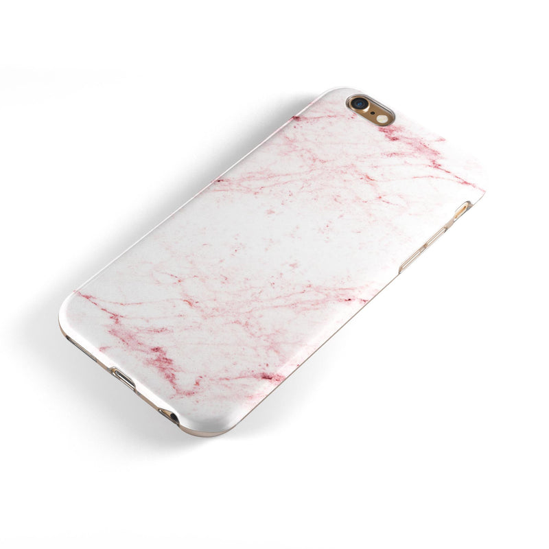 Pink Red Marble Surface iPhone 6/6s or 6/6s Plus 2-Piece Hybrid INK-Fuzed Case