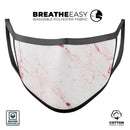 Pink Red Marble Surface - Made in USA Mouth Cover Unisex Anti-Dust Cotton Blend Reusable & Washable Face Mask with Adjustable Sizing for Adult or Child