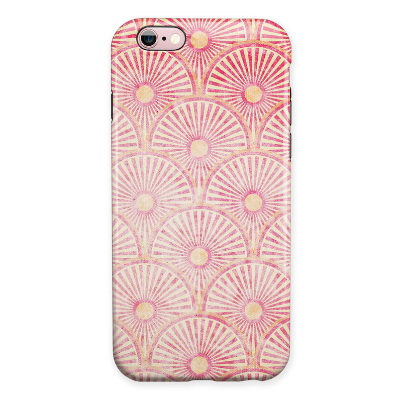 Pink SemiCircles with Yellow Polka Dots iPhone 6/6s or 6/6s Plus 2-Piece Hybrid INK-Fuzed Case