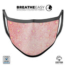 Pink SemiCircles with Yellow Polka Dots - Made in USA Mouth Cover Unisex Anti-Dust Cotton Blend Reusable & Washable Face Mask with Adjustable Sizing for Adult or Child