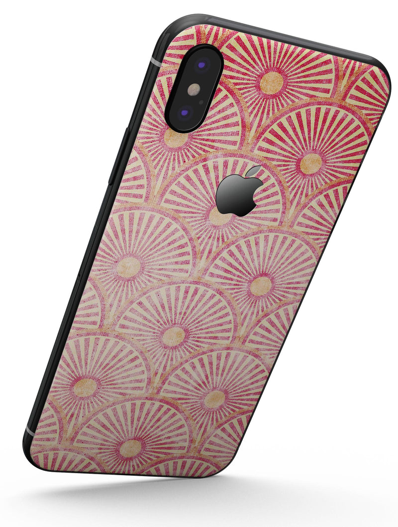 Pink SemiCircles with Yellow Polka Dots - iPhone X Skin-Kit