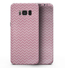 Pink Shades of Chevron Stripes - Samsung Galaxy S8 Full-Body Skin Kit
