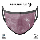 Pink Slate Marble Surface V15 - Made in USA Mouth Cover Unisex Anti-Dust Cotton Blend Reusable & Washable Face Mask with Adjustable Sizing for Adult or Child