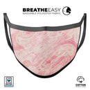 Pink Slate Marble Surface V42 - Made in USA Mouth Cover Unisex Anti-Dust Cotton Blend Reusable & Washable Face Mask with Adjustable Sizing for Adult or Child
