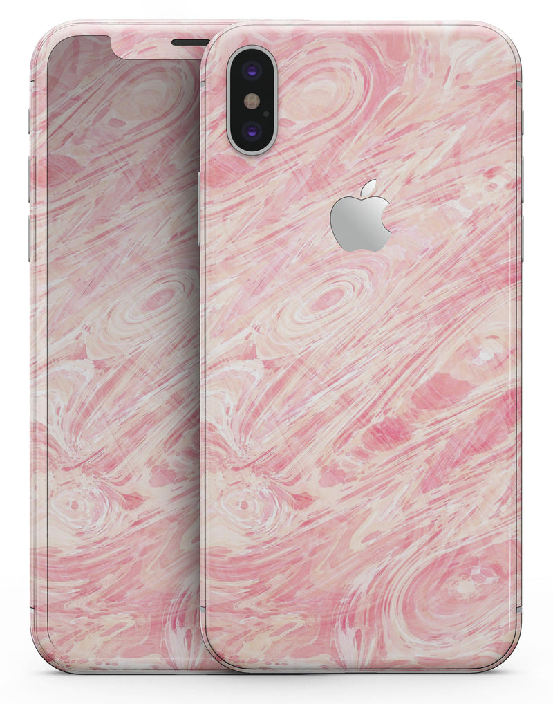Pink Slate Marble Surface V42 - iPhone X Skin-Kit
