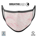 Pink Slate Marble Surface V43 - Made in USA Mouth Cover Unisex Anti-Dust Cotton Blend Reusable & Washable Face Mask with Adjustable Sizing for Adult or Child