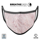 Pink Slate Marble Surface V7 - Made in USA Mouth Cover Unisex Anti-Dust Cotton Blend Reusable & Washable Face Mask with Adjustable Sizing for Adult or Child
