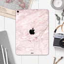 Pink Slate Marble Surface V7 - Full Body Skin Decal for the Apple iPad Pro 12.9", 11", 10.5", 9.7", Air or Mini (All Models Available)
