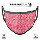 Pink Sorted Large Watercolor Polka Dots - Made in USA Mouth Cover Unisex Anti-Dust Cotton Blend Reusable & Washable Face Mask with Adjustable Sizing for Adult or Child