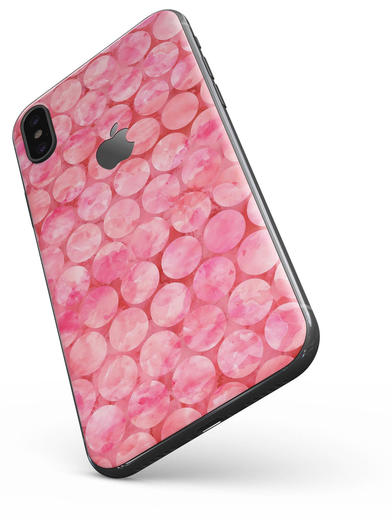 Pink Sorted Large Watercolor Polka Dots - iPhone X Skin-Kit