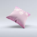Pink Sparkly Chandelier Hearts ink-Fuzed Decorative Throw Pillow