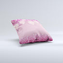 Pink Sparkly Chandelier Hearts ink-Fuzed Decorative Throw Pillow