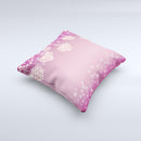 Pink Sparkly Chandelier Hearts ink-Fuzed Decorative Throw Pillow