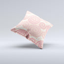 Pink Spiral Polka Dots ink-Fuzed Decorative Throw Pillow