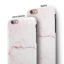 Pink Splattered Marble Surface iPhone 6/6s or 6/6s Plus 2-Piece Hybrid INK-Fuzed Case