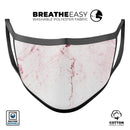 Pink Splattered Marble Surface - Made in USA Mouth Cover Unisex Anti-Dust Cotton Blend Reusable & Washable Face Mask with Adjustable Sizing for Adult or Child
