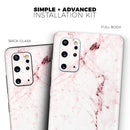 Pink Splattered Marble Surface - Premium Vinyl Skin Decal for Samsung Galaxy S25 Ultra, S24, S23, S22 & All Galaxy S Models
