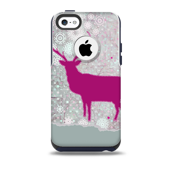Pink Stitched Deer Collage Skin for the iPhone 5c OtterBox Commuter Case
