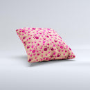 Pink & Tan Paw Prints ink-Fuzed Decorative Throw Pillow