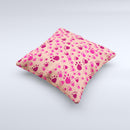 Pink & Tan Paw Prints ink-Fuzed Decorative Throw Pillow