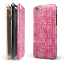 Pink Textured Triangle Pattern iPhone 6/6s or 6/6s Plus 2-Piece Hybrid INK-Fuzed Case