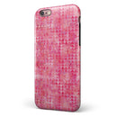 Pink Textured Triangle Pattern iPhone 6/6s or 6/6s Plus 2-Piece Hybrid INK-Fuzed Case
